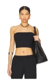 Susana Monaco Strapless Crop Top In Black