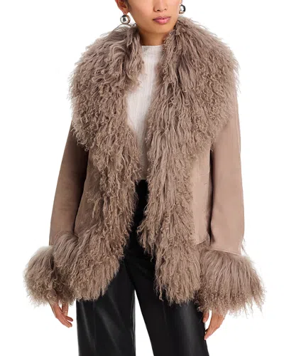 Susanna Chow Dorothy Shearling Coat In Brown
