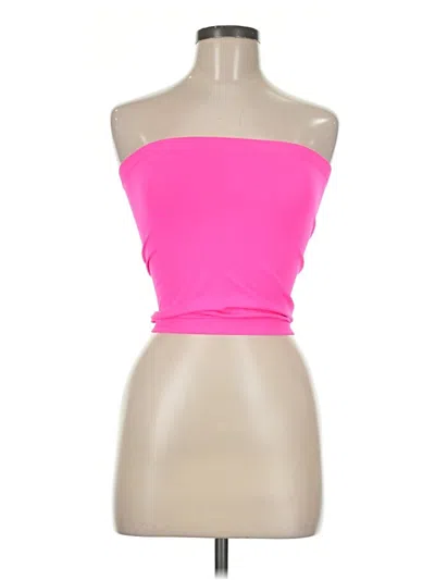 Pre-owned Suzette Sleeveless Top Pink Strapless Neckline Tops
