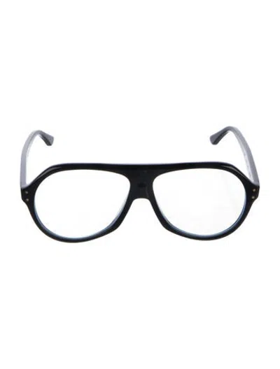 Pre-owned Suzie Kondi Aviator Clear Sunglasses In Black