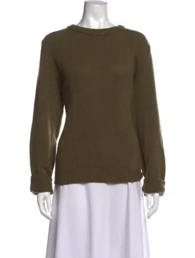 Pre-owned Suzie Kondi Cashmere Crew Neck Sweater In Green