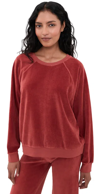 Suzie Kondi Samos Velour Sweatshirt Carnelian In Red