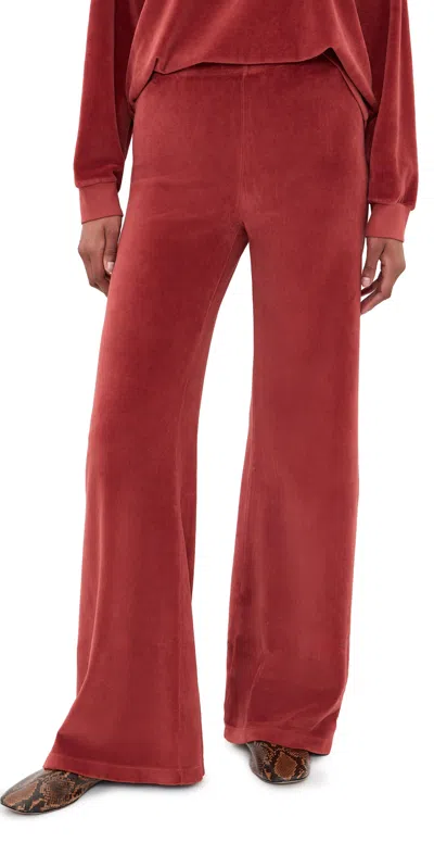 Suzie Kondi Zephyra Velour Pants Carnelian In Brown