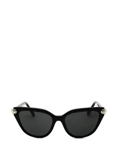 Swarovski Crystal-embellished Cat-eye Sunglasses In Black