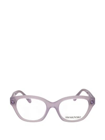 Swarovski Crystal-embellished Rectangle-frame Glasses In Purple