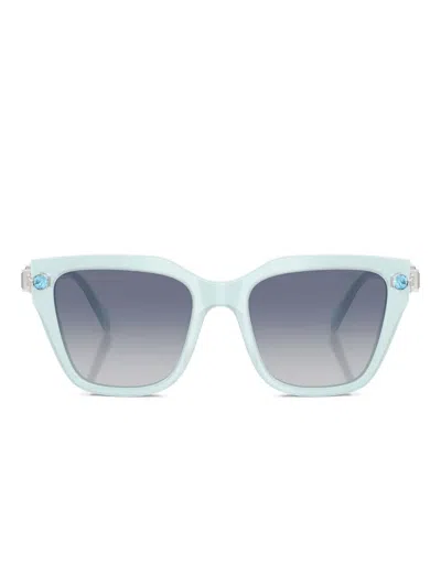 Swarovski Eyewear Crystal-embellished Square-frame Sunglasses In Blue