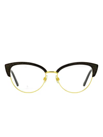 Swarovski Eyewear Sk5363 Glitter Cat-eye Glasses In Gold