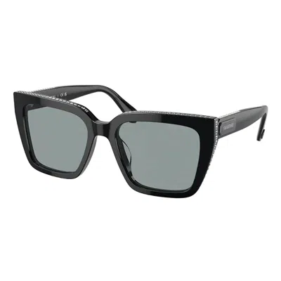 Swarovski Sk 6013 1010/1 54mm Womens Pillow Sunglasses In Black