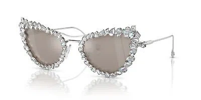 Pre-owned Swarovski Sk 7011 Silver /silver Platinum 56/20/140 Women Sunglasses
