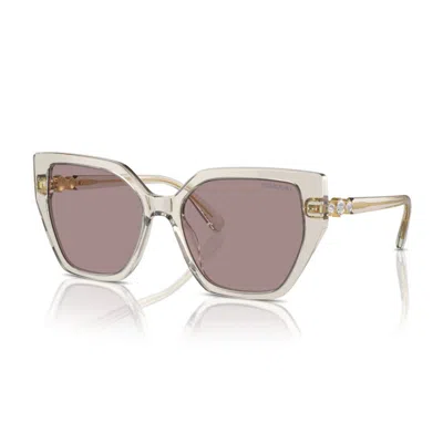 Swarovski Sk6016 3003la Transparent Beige/violet In Multi