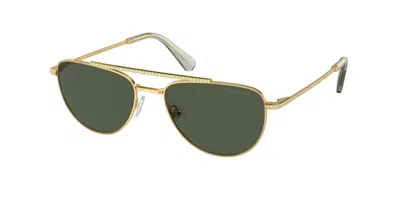 Swarovski Women's Crystal Embellish Sunglasses In Gold/ Green