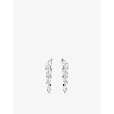 Swarovski Womens Mesmera Rhodium-plated And Cubic Zirconia Earrings Silver