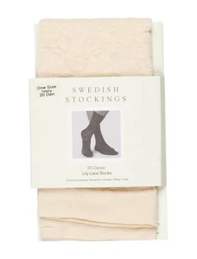 Pre-owned Swedish Stockings Lily Lace Socks W/tags In Neutrals