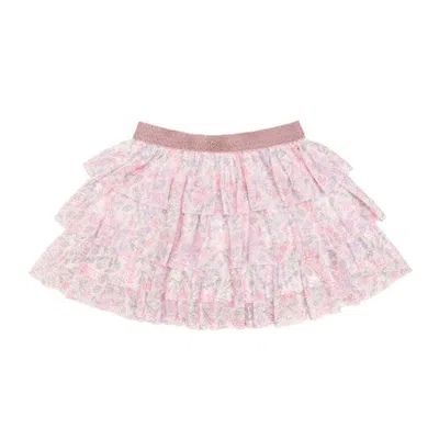 Sweet Wink Bow & Bloom Tiered Tutu Skirt (baby) In Pink