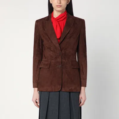 Sword 6.6.44 Chocolate-coloured Jacket In Suede In Brown