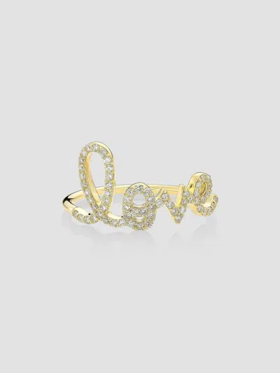 Sydney Evan 14k Yellow Gold & Diamond Large Love Ring