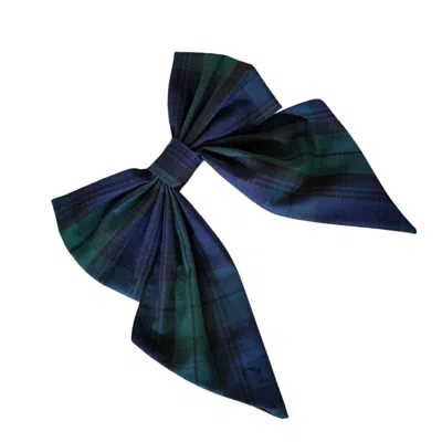 Sylki Women's Tartan Hair Bow - Blue
