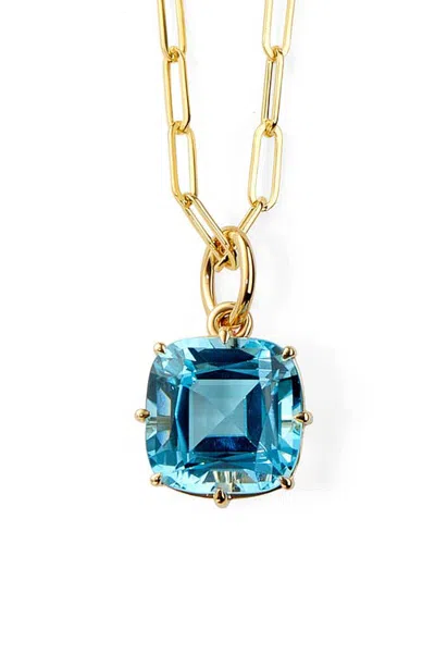 Syna Cushion Charm In Blue Topaz