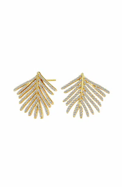 Syna Palm Leaf Earrings In Yellow Gold