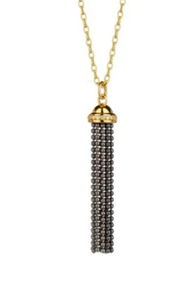 Syna Tassell Pendant In Oxidized Silver