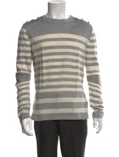 Pre-owned System Striped Crew Neck T-shirt In Grey