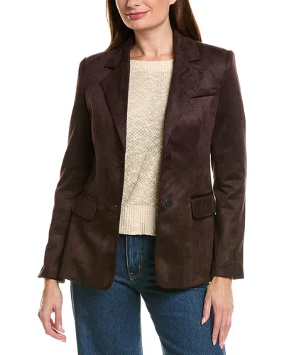 T Tahari Faux Suede Blazer In Brown