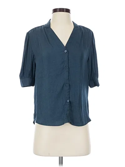 T Tahari Short Sleeve Blouse In Blue