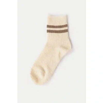 Tabio Ecru Wool Terry Yarn Socks In Neutral