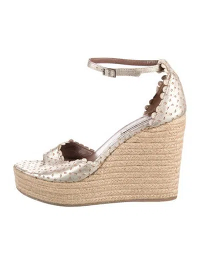 Pre-owned Tabitha Simmons Leather Espadrilles In Gold