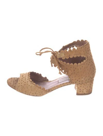 Pre-owned Tabitha Simmons Leather Patterned Sandals In Neutrals