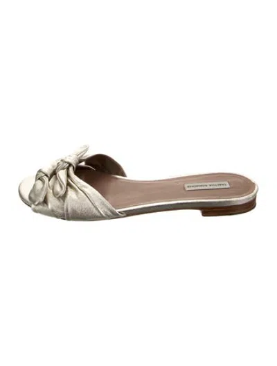 Pre-owned Tabitha Simmons Leather Slides In Gold