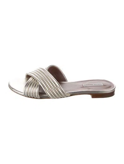 Pre-owned Tabitha Simmons Leather Slides In Neutrals
