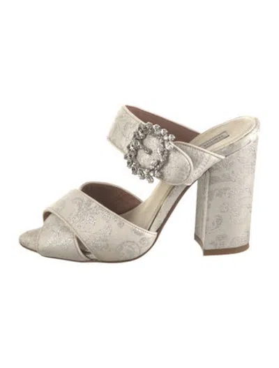 Pre-owned Tabitha Simmons Patterned Crystal Embellishments Sandals In Multicolor