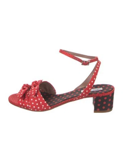 Pre-owned Tabitha Simmons Polka Dot Print Sandals In Black/red