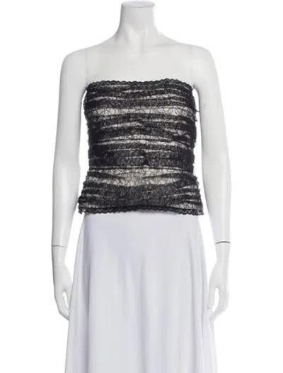 Pre-owned Tadashi Vintage Lace Pattern Top In White
