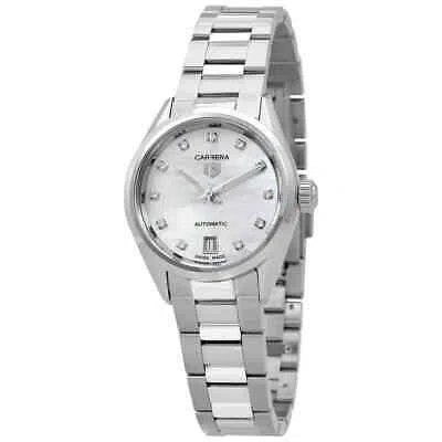 Pre-owned Tag Heuer Carrera Automatic Diamond White Dial Ladies Watch Wbn2412-ba0621