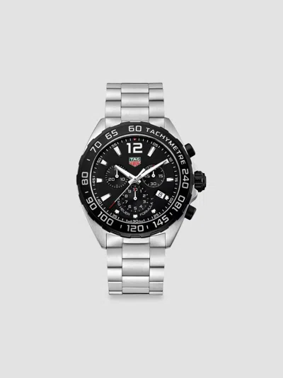 Tag Heuer Formula 1 43mm Stainless Steel Quartz Chronograph Bracelet Watch In Black