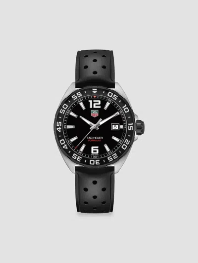 Tag Heuer Men's Formula 1 41mm Stainless Steel & Rubber Strap Quartz Watch In Black