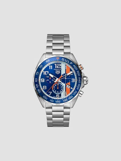 Tag Heuer Men's Formula 1 X Gulf Chroxgulf Stainless Steel Chronograph Watch In Blue