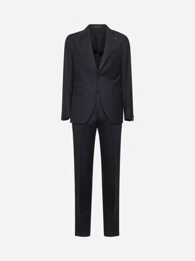 Tagliatore Blue Pinstriped Wool Vesuvio Single-breasted Suit