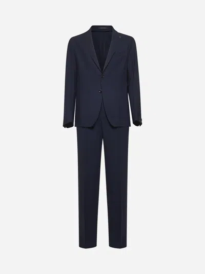 Tagliatore Blue Stretch Wool Montecarlo Single-breasted Suit