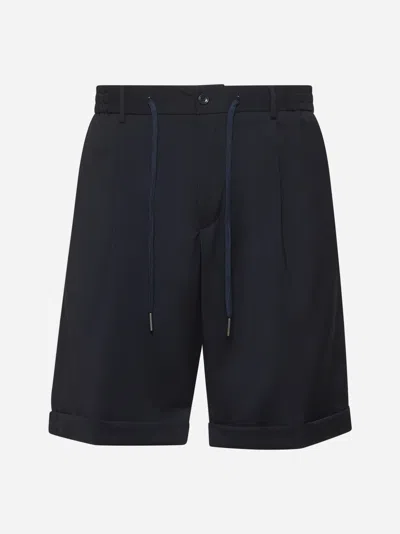 Tagliatore Blue Virgin Wool Icoman Bermuda Shorts