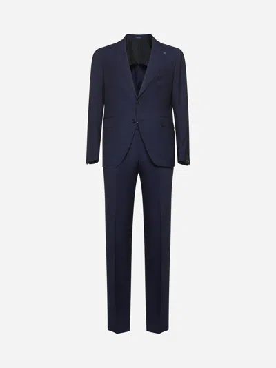 Tagliatore Blue Virgin Wool Vesuvio Single-breasted Suit