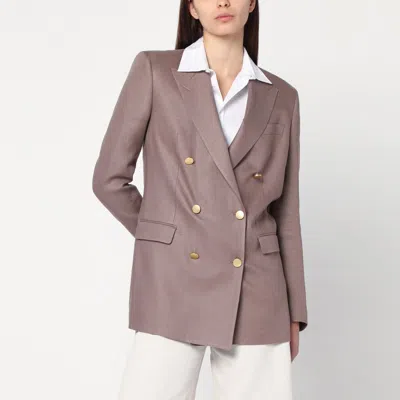 Tagliatore Brown Double-breasted Linen Jacket