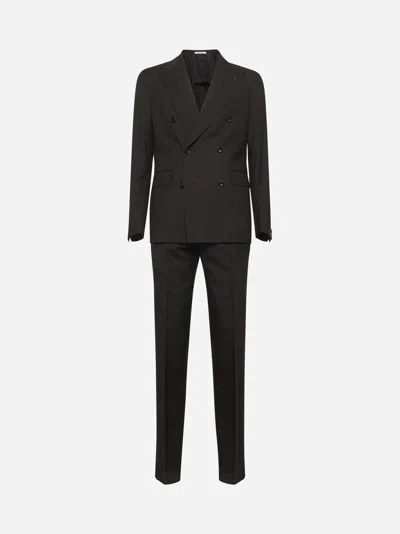 Tagliatore Brown Virgin Wool Vesuvio Double-breasted Suit