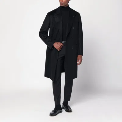 Tagliatore Double-breasted Black Wool Coat