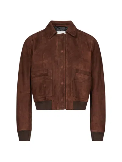 Tagliatore Katia Suede Bomber Jacket In Brown