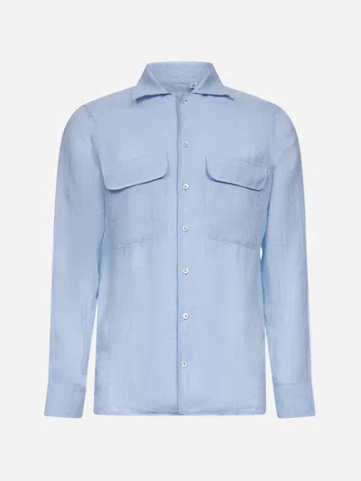 Tagliatore Light Blue Linen Shirt