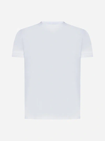 Tagliatore Lisle Cotton T-shirt In White