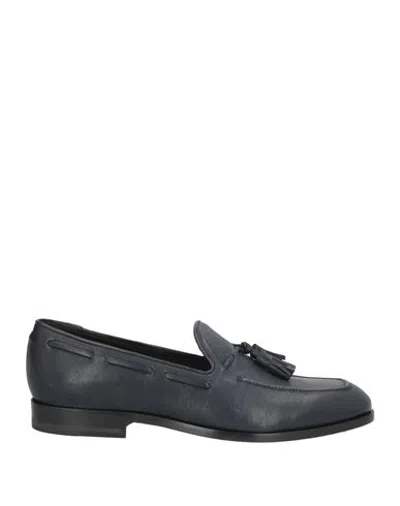 Tagliatore Man Loafers Navy Size 6 Calfskin In Black